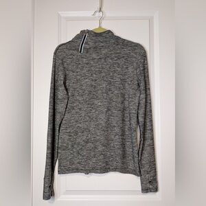 Oiselle Lux Mock Neck Active Long Sleeve Top Gray Size Small